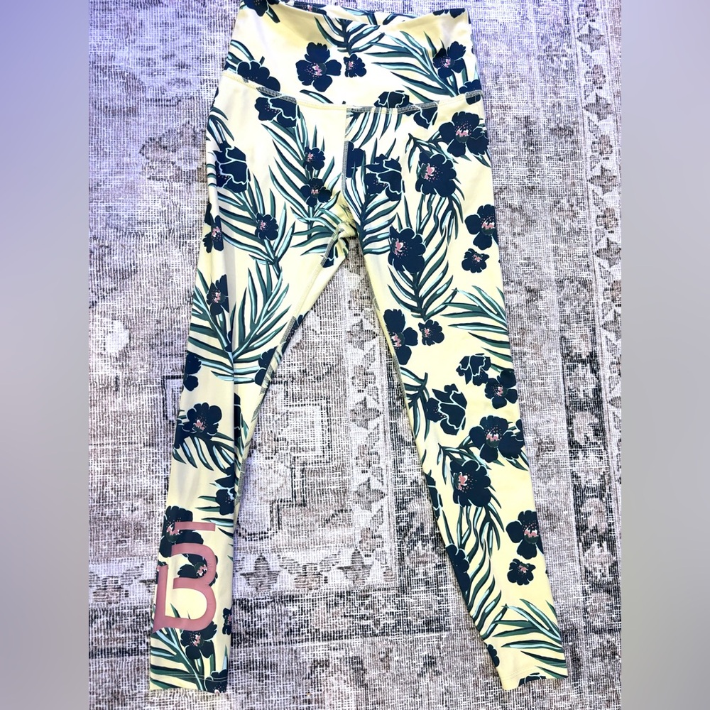 Beyond Yoga Yellow and Blue Floral Leggings